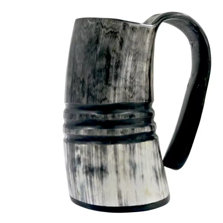 Natural Ox Horn Viking Mug