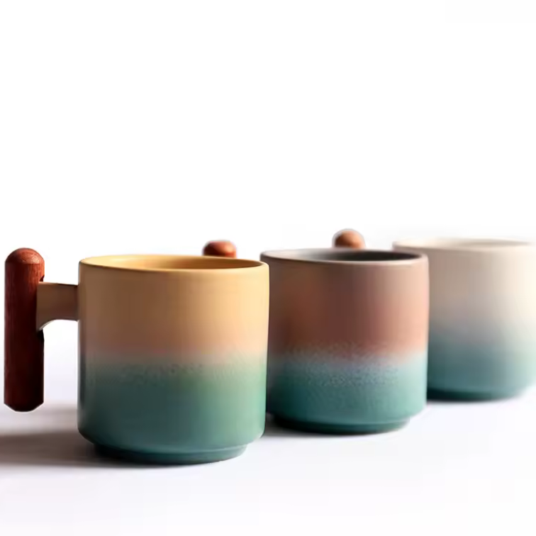3 Gradient Italian Expresso mugs by Just Peachy Decor