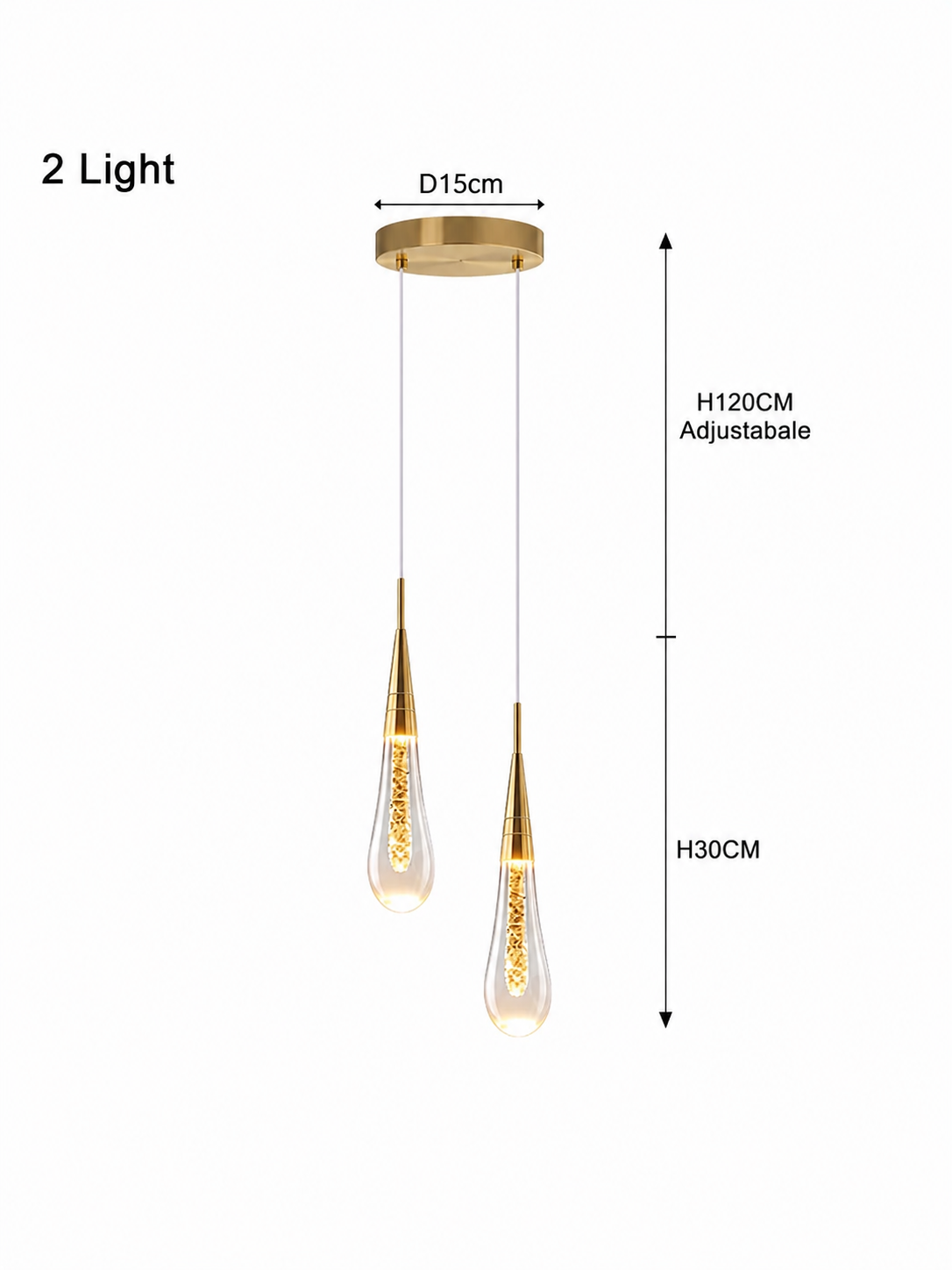 Midas Crystal Teardrop Pendant lighting