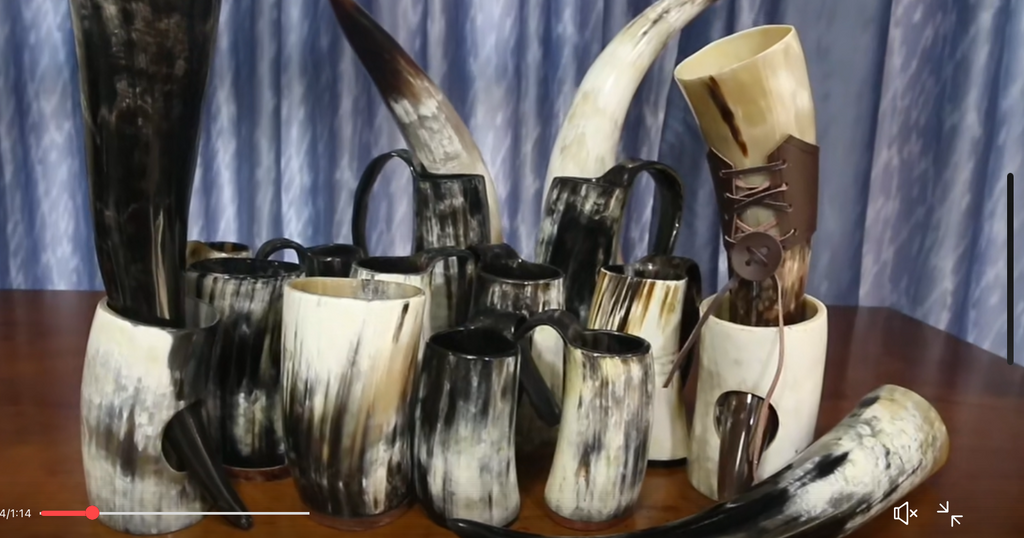 Natural Ox Horn Viking Mug