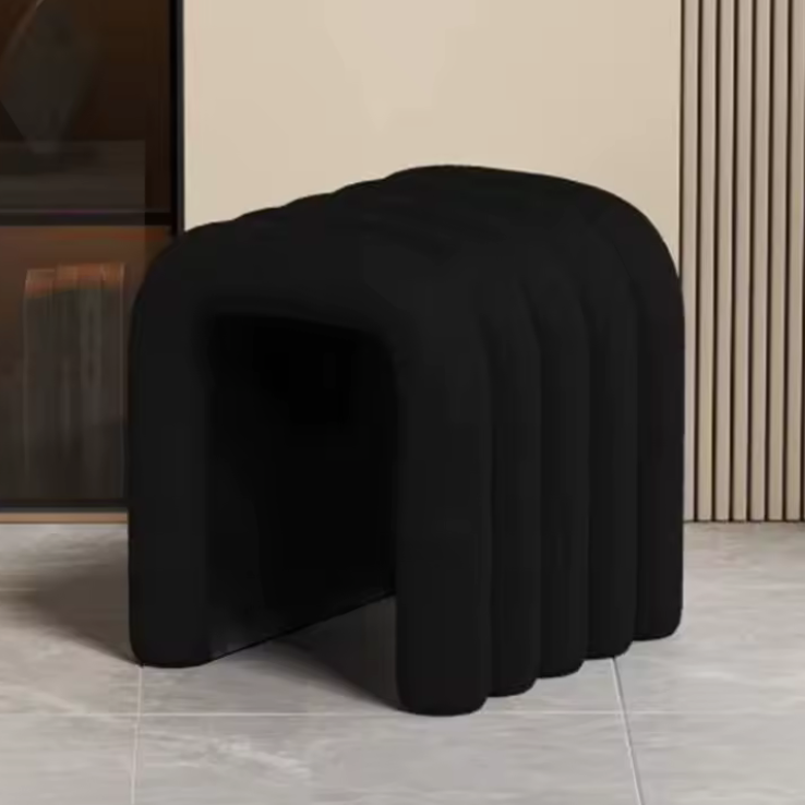 Black textured Ula Luxury Modern stool on marble floor home decor