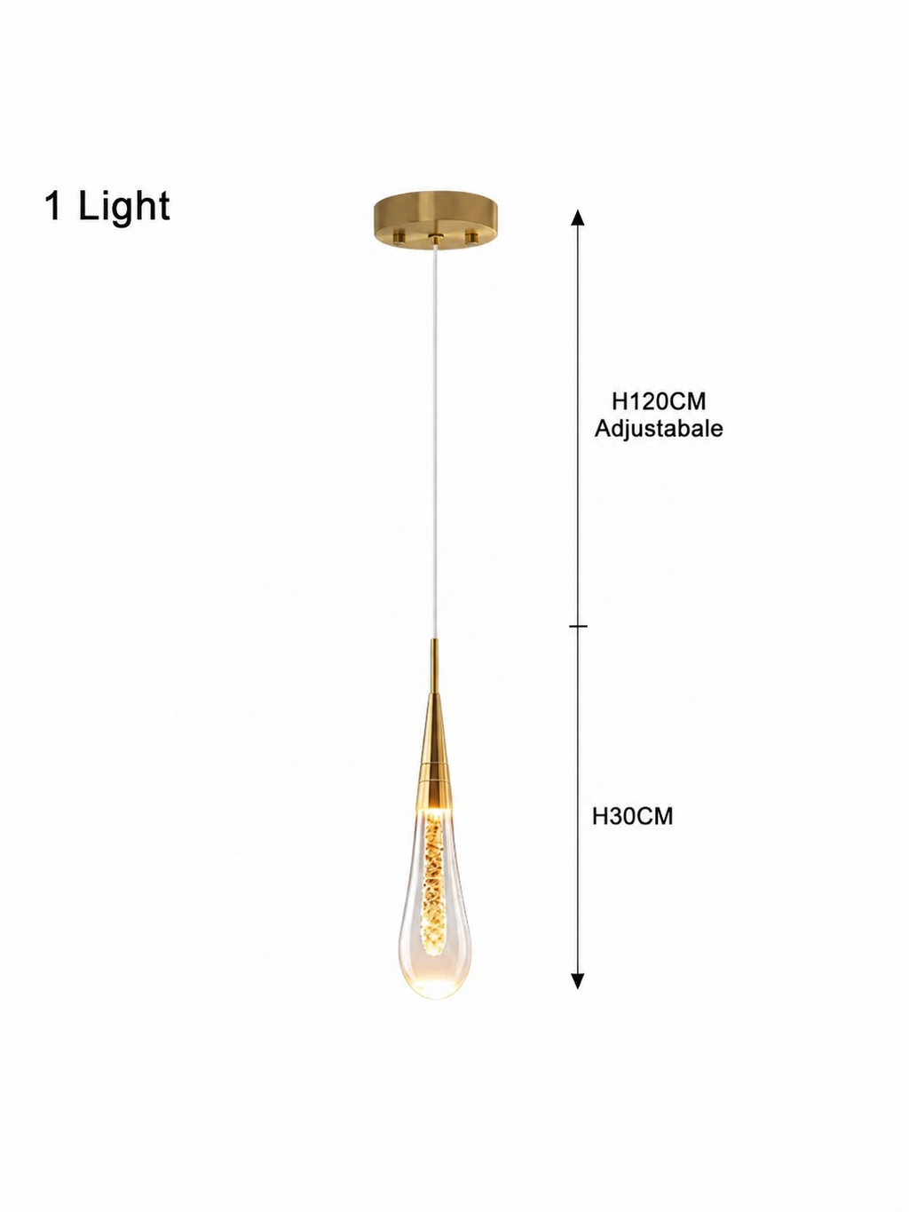 Midas Crystal Teardrop Pendant lighting