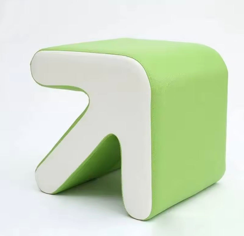 Napa leather arrow stool in lime green and white  perfect unique modern funky home statement stylish decor