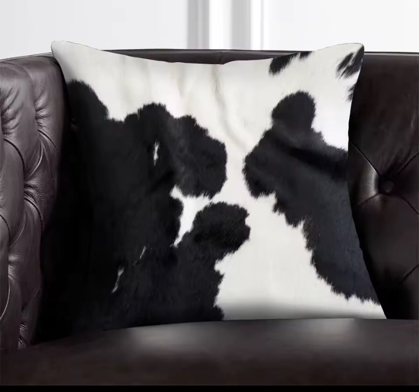 Real Cowhide pillow case for living room couch or bedroom bedding decor and style