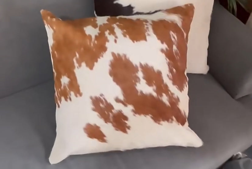 Real cow print pillow 