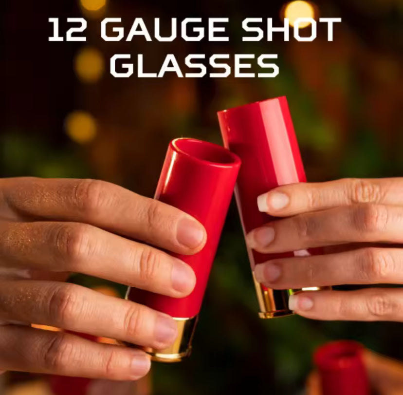 Red shotgun shell cocktails with lime wedges and tequila Extra large size high quality gift