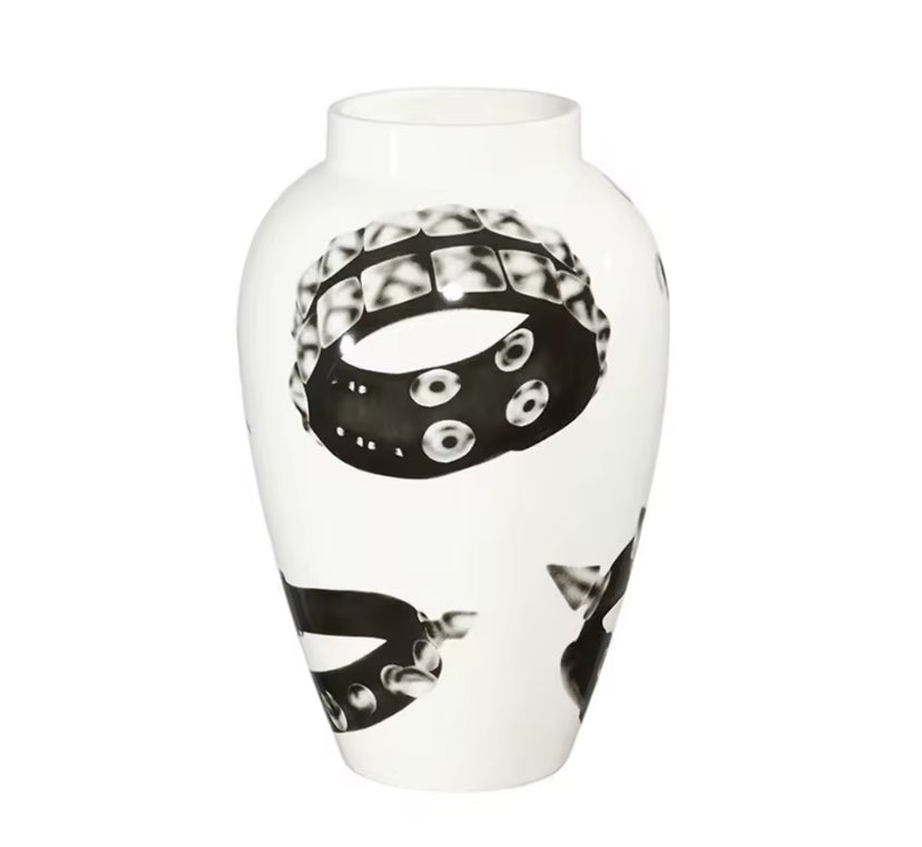 Supreme luxury brand vase home decor with punk rock goth designs