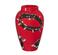 Supreme luxury brand vase home decor with punk rock goth designs In red