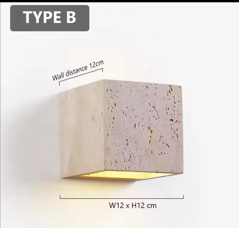 Travertine stone luxury lighting wall sconce for indoor and outdoor home fixture specifications